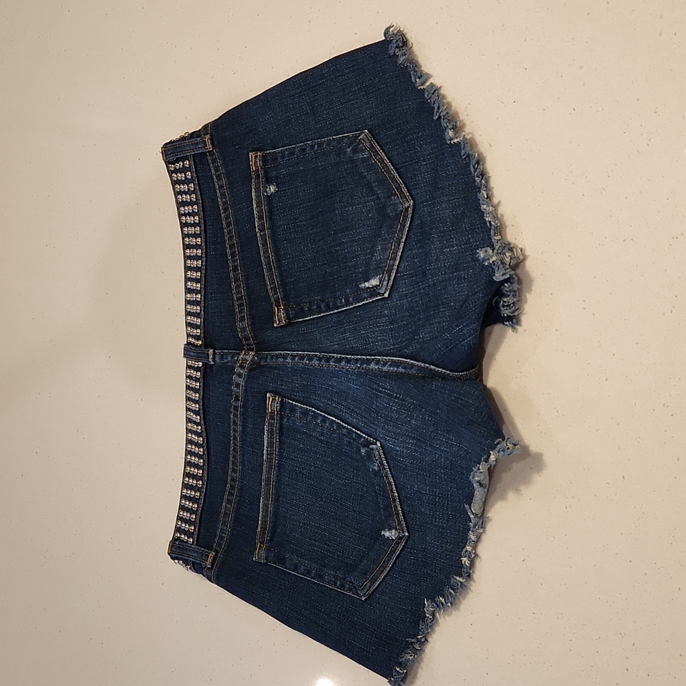 L'AGENCE Women's Zoe Dome Studded Denim Jean Shorts 25" Waist - Picture 3 of 9